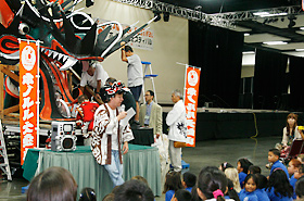 Students learn the true meaning of matsuri"and the origin of Daijayama Matsuri.