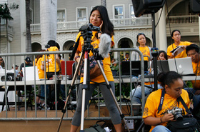 Live-streaming the parade performances.