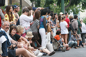 Spectators anxiously awaited for the Grand