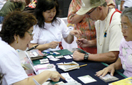 Calligraphy penmanship and art using the writing brush was popular with the adults and the children