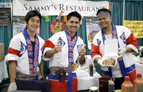 Hiroshima Okonomiyaki made by Sammy's Restaurant. Tastes just as good as the ones from Japan!