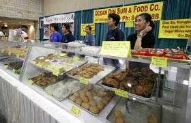 The Ocean Dim Sum booth. Everybody in Hawaii loves dim sum!