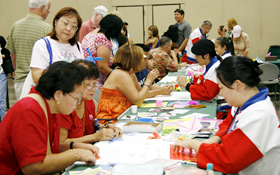 The Origami Corner was amazingly popular  with the adults, very serious stuff.