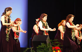 The dancers of Leilani Hula Studio.A bit nervous but very graceful.