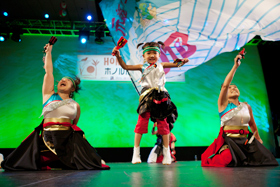 THE SUKAKKO SORAN group with their energetic, little dancers is popular with the audience.