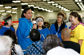 A native Alaskan greeting. It was probably the first time for many people to hear their language.