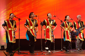 The upbeat Okinawan music got the crowd excited and on their feet.