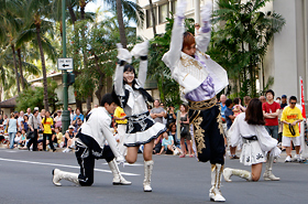 The cheerleading team from Korea's Inha University show their stuff.