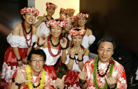 Members wait to perform at Ala Moana Center Stage. Not nervous at all, they were all having fun.