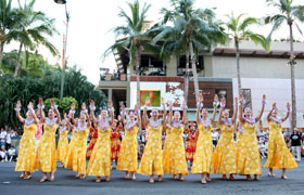 They danced the hula in unison. Hard to believe that they've been dancing for only one year.