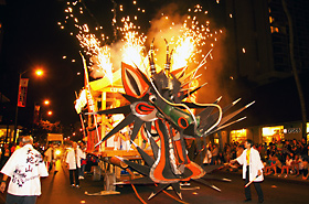 Honolulu Daijayama was the final mikoshi once again this year at the Honolulu Festival Grand Parade. The crowd never seems to tire of seeing its intensity. It is always exciting to watch.