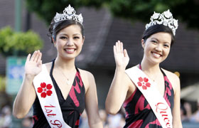 The Cherry Blossom Queen and her court. Such beautiful smiles!