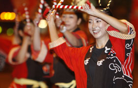 A local volunteer enjoys dancing with the Toba –City Tourist Association once again this year.