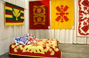 Quilt design using Hawaii’s royal colors, red and yellow.