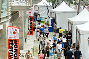 Food booths at Beach Walk