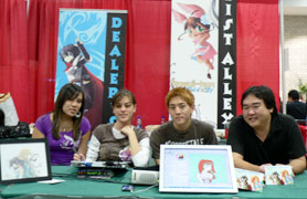 Kawaii Kon members displayed their talents of illustrating anime characters on their PCs.