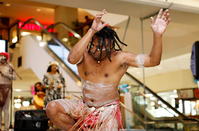 The Descendance from Australia perform their unique aboriginal song and dance.